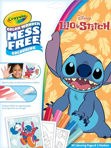 Crayola Lilo & Stitch Color Wonder Mess Free Coloring Set, 18 Lilo & Stitch Coloring Pages, Toddler Travel Activity, Toys & Gifts for Kids, Ages 3+