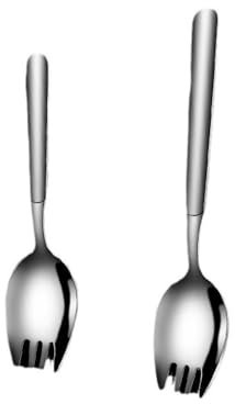 Tenedor Cuchara Ensalada Ensalada de Acero Inoxidable for el hogar Spaghetti Cake Postre Manejo Largo Spoon Spoon Spoon Spoon