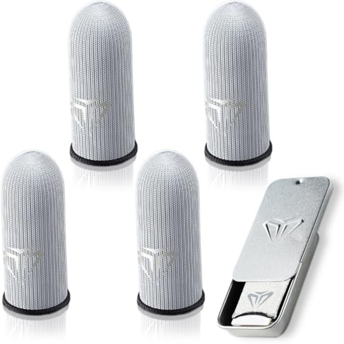 KUMSODE 4 Pcs Mobile Game Sleeve Finger, Doigtier de Jeu Mobile, Bout de Doigts de Doigtiers Gamer Gants Anti-Transpiration Respirants pour Écran Tactile, Fingers Sleeves