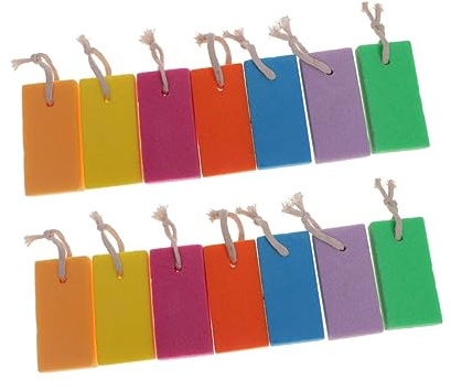 18 Stück Fußpeeling Bimsstein zum Entfernen Abgestorbener Haut | Pu Material mit Rauer Schleiffläche, Hornhaut und Kanten Glätten, Inklusive Robuster Hängeschlaufe Zufällige Farbe