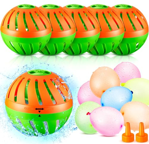 Vertintong 6 Pieces Water Timer Bomb with 300 Balloons Water Toy for Summer Outdoor Activity Games Prank Party Supplies Favors