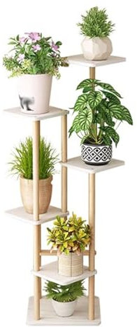 Étagère d'angle à 9 niveaux en bois pour plantes, salon, chambre à coucher, bureau, balcon et jardin – Support de pot de fleurs à plusieurs niveaux