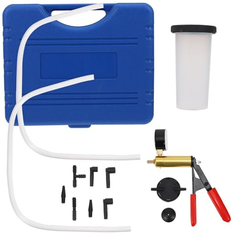 GANAZONO Pompa Spurgo Freni Portatile Pompa per Vuoto Manuale Strumento Protezione Vapore Realizzato in Ferro e Plastica Kit Spurgo dei Freni Custodia per Trasporto
