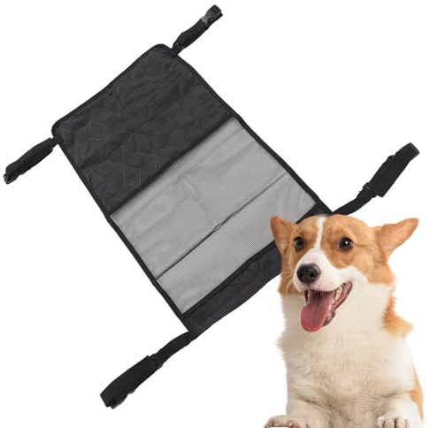 Barrera de malla para mascotas, red de asiento trasero de coche, divisor de seguridad flexible, valla de fácil ajuste para perros con compatibilidad con SUV, división de asiento trasero para seguridad
