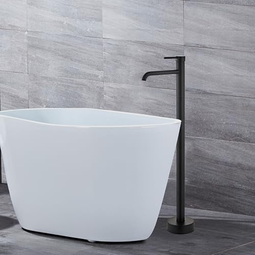 YCVAWEOD Baignoire autoportant en Laiton Simple Manchette de Bain Chaude et Froide Taps Black LWX