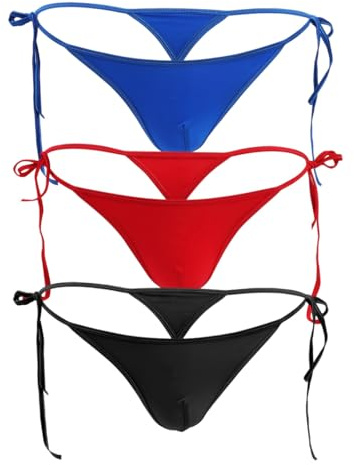 DURINM Perizoma G String Slip Tanga Uomo Sexy Pizzo Intimo 3 Pezzi Uomini Hot Vita Bassa Elastici Thong Mankini Maschile Mutande
