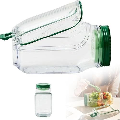 Generico Salad pod,insalatiera to-go con ciotola integrata,Contenitore portatile per insalata, multifunzionale, a prova di perdite,riutilizzabile,Ciotola Per Insalata Fresca,con coperchio-A