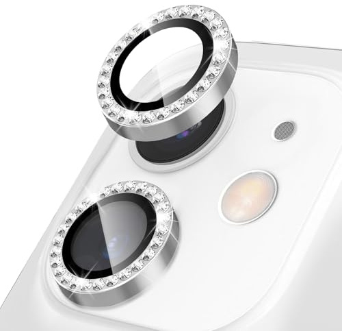 Happtkey Pellicola Fotocamera per iPhone 11, Diamante Scintillante Pellicola Protettiva per Schermo Della Fotocamera in Vetro Temperato 9H, Anello Singolo in Lega di Alluminio