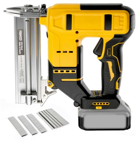 BATSOEASY 2 in 1 Cordless Brad Nailer/Narrow Crown Stapler Compatible with Dewalt 20V MAX Battery(NO Battery), 18 Gauge Brad Nailer/Staple Gun with 1000 Nails and 1000 Staples for Wood Carpentry