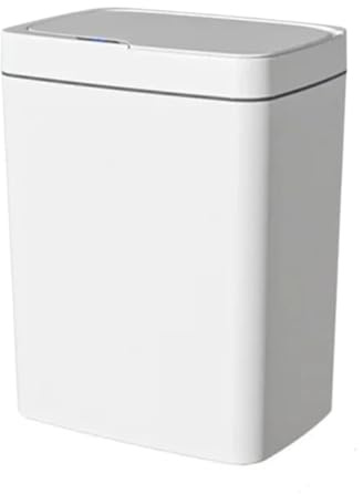 AMRTTWY Sans contact, Poubelle blanche à capteur intelligent sans contact de 15 L – Poubelle électronique de salle de bain avec ensachage automatique, compatible avec la maison