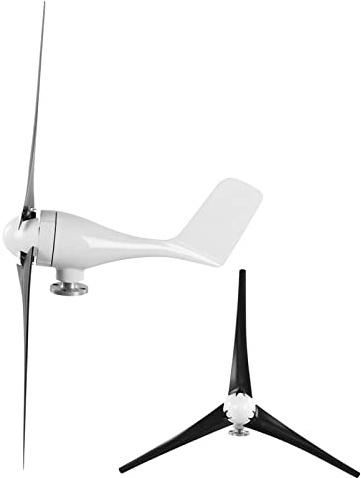KIMISS Kit de Turbina Aerogeneradora de 300W para Barcos y Hogares, Aerogenerador de 3 Aspas con Controlador para Energía Renovable Eficiente (48V)