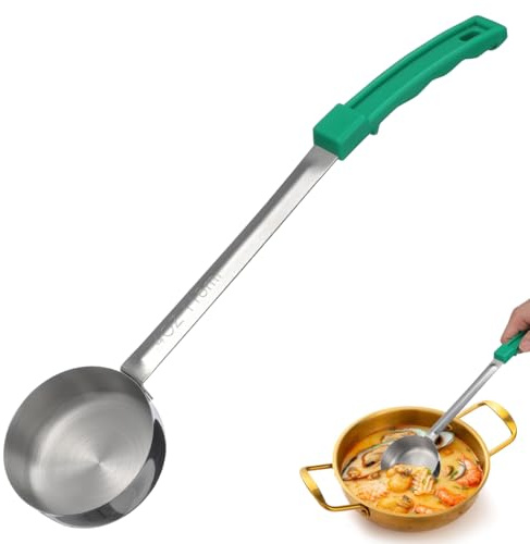 Milisten Portion Ladle Long Portion Control Serving Spoon for Sauce Pizza Sauce Spoon and Gravy 13.39 inch Lightweight Serving Tool 1 Pack