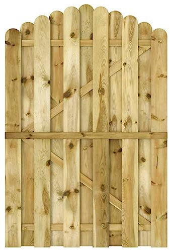 Mokuyary Portail de Jardin Bois de pin imprégné 100x150 cm Extérieur | Portillon Clôture de Terrasse Porte pour Cour, Arrière, Patio et Terrasse