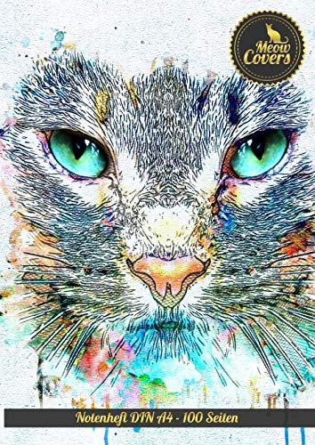Meow Covers Notenheft DIN A4 - 100 Seiten: Perfekt fr das aufschreiben von Noten, Gitarre, Klavier, Fl”te, Oboe, Geige - perfekt fr den Musikunterricht