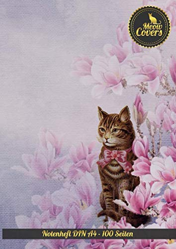 Meow Covers Notenheft DIN A4 - 100 Seiten: Perfekt fr das aufschreiben von Noten, Gitarre, Klavier, Fl”te, Oboe, Geige - perfekt fr den Musikunterricht