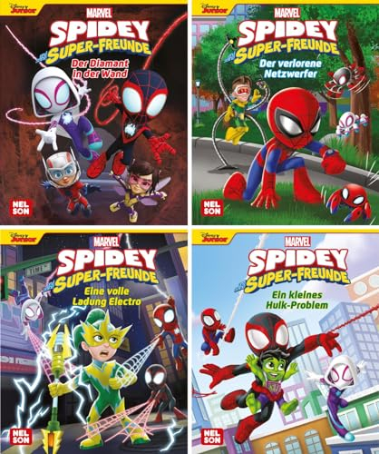Nelson Mini-Bücher: MARVEL: Spidey und seine Super-Freunde 5-8: 4 spannende Spidey-Abenteuer im Set | Geschichten ab 3 im Mitnahmeformat (Nelson Mini-Bücher: Ein großer Spaß im kleinen Format)