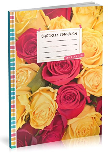 Checklisten-Buch: To Do Listen Planer | Ca. A5 Softcover | 70+ Seiten mit Titel, Datum & Register | Perfekt für Aufgaben zum Abhaken, Leselisten, Packlisten uvm. | Motiv „Rosenstrauß“