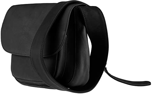 Alpenleder Handtasche - MAYA (Handgefertigt) - Nachhaltiges Bio-Leder aus regionaler Landwirtschaft | Schultertasche, Umhängetasche leder, Handtasche damen *Fair Produziert* (22x20x7cm, Schwarz)