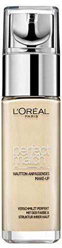 L'Oréal Paris Foundation Perfect Match deckendes Make Up - perfekte Verschmelzung mit dem Hautton & 24h Feuchtigkeit, 1D/1.W Golden Ivory (30 ml)