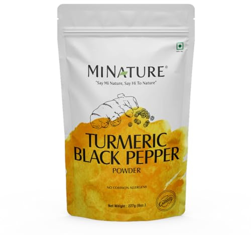 minature Turmeric Root Powder with Black Pepper, 227g (8oz)| Pure Curcuma Longa & Piper Nigrum| Traditional Superfood for Cooking and Natural Wellness Support