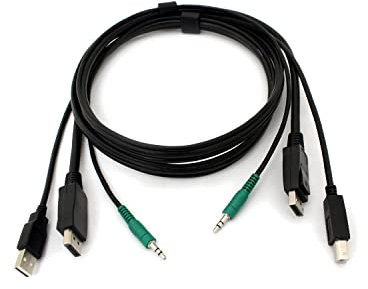 Cavo video/USB/Audio - USB, mini jack stereo, DisplayPort (M) a mini jack stereo, USB tipo B, DisplayPort (M) - 1,8 m