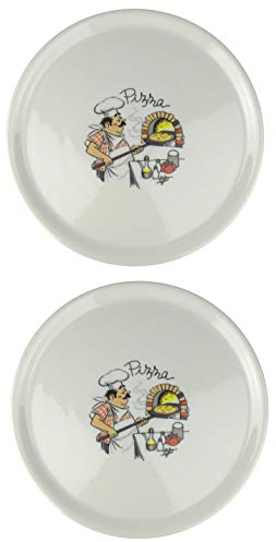 Saturnia Lot de 2 assiettes à pizza avec décor Ø 33 cm