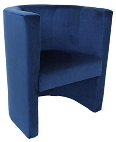 MartHome Gepolsterter Stuhl Club VERO, Cocktailsessel, Clubsessel Plüschsamt Perfekt für Büro, Wohnzimmer, Hotel - Vielseitiges Sitzmöbel, Hocker Loungesessel Handgefertigter (Marineblau)