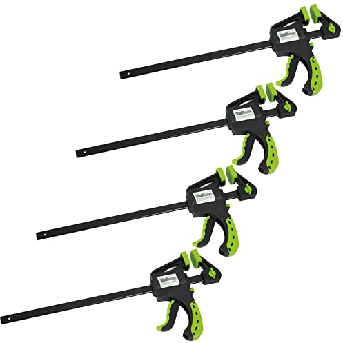 TRUTZHOLM 4x Einhandzwinge 600 mm Klemmzwinge 60 x 600 mm - Schraubzwinge Spanner Set mit Soft-Grip-Griffen