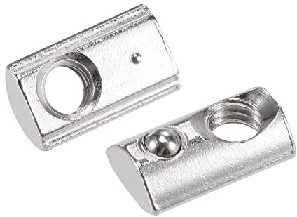 sourcing map M5 T Slot Nuts Roll in Spring T-nut with Ball Carbon Steel for 2020 Series Aluminum Extrusion Profile Rail with 6mm Slot 30Pcs