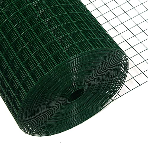 Garmix Volierendraht Maschendraht 4-Eck Drahtgitter Drahtzaun Grün 25x25mm (50cm x 10m 1,20mm)