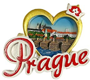 3D-Kühlschrankmagnet Städtemotiv Prag, handgefertigt, Kunstharz, für Zuhause und Küche, Dekoration