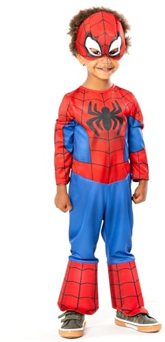 RUBIE'S Marvel Officiel - Déguisement enfant classique Spidey - Taille 3-4 ans - Costume officiel avec masque du super héros de la série Spidey et ses amis extraordinaires.