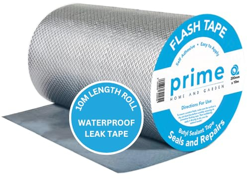 Butyl Flash Tape 200mm(20cm) x 10m for Roof and Leak Waterproof Repair Aluminum Coating Flashing Repair Sealant Seal Strip for Repairing Roof Crack, Gutter and Holes 8 Inch