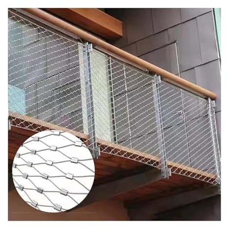 Drahtgitter Verzinkt Edelstahl-Seilnetz, 1,2 Mm Drahtdurchmesser, Flexibles Balustradennetz, Maschenloch 5 Cm, Diebstahlschutznetz For Garten, Bauernhof, Fenster, Terrasse ( Color : Silver-1.2mm diame