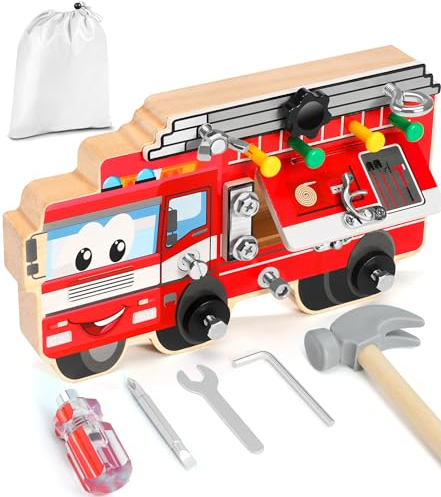 Gontence Montessori Spielzeug ab 3 4 Jahre - Montessori Schraubbrett - Spielzeug ab 3 4 5 Jahre Junge Mädchen - Motorikspielzeug Kinderspielzeug Holzspielzeug - Feinmotorik Geschenk