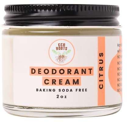 ECO ROOTS Natural Deodorant for Women & Men | Organic Deodorant Cream Non Aluminum | Baking Soda Free Healthy Deoderant for Body & Private Parts | All Vegan Pit Paste Zero Sweat | Citrus Scent