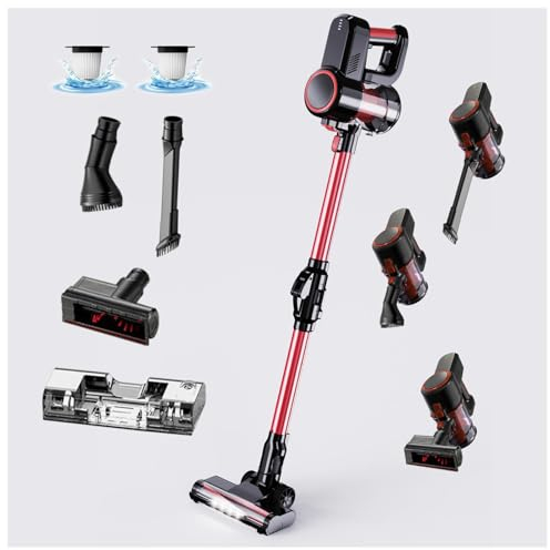 Aspirateur Balai Laveur sans Fil 5 en 1 Compact - Puissant 16000Pa, Aspirateur Balai pour Voiture, Maison, Bureaux, Poils d'animaux
