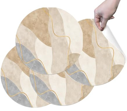 HUBDECO Strapazierfähige Schützende Esstischmatten - Set mit 4 Abwaschbaren Vinyl-Tischmatten - Platzdeckchen für Küche - Tischmatte - Tischsets Abwaschbar - 36x36cm - Elegant