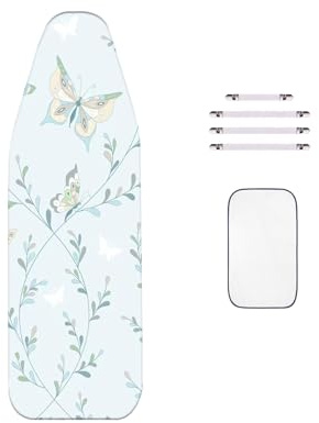 WTAIS Cotone - ASSE Stiro Coperture, Ispessito - Design a 2 Strati Butterfly Print Extra Large XXL160x60cm - Copriasse da Stiro, per ASSE da Stiro a Vapore - Coperchio di Ricambio