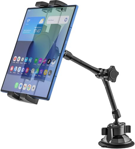 Phichy Schwerlast Saugnapf Halter Tablet Halterung Auto für 4,7-13 Zoll iPad, PKW/LKW Armaturenbrett Windschutzscheibe Saugnapf Tablethalterungen Auto für iPad Pro/Air/Mini, Galaxy Tab, iPhone usw