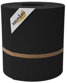 zaun|zu® Premium Maxi 26 Meter Rolle 24cm hoch | Sichtschutzstreifen PP für Doppelstabmatten UV-beständiger Sichtschutz | Zaunblende Made in Germany Schwarz 26m