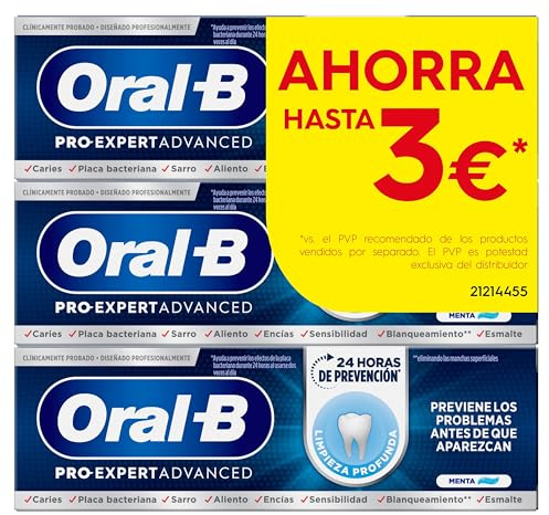 Oral-B Pro-Expert Advanced Science Limpieza Profunda Pasta Dentífrica, Pack Ahorro 3x75 ml