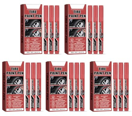 VOCUE 15 x Reifenlackstift für Autoreifen, wasserabweisend, temperaturbeständig, Reifenmarkierstift für Reifenbeschriftung
