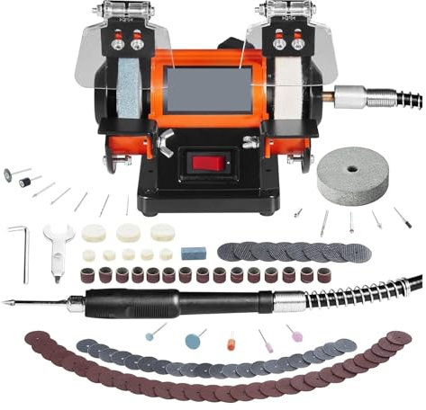 Tisch-Pufferpolierer, Tisch-Pufferschleifer, Polier- und Poliermaschine for Metall/Schmuck/Holz/Jade/Kunststoff/Silber, Schmuckpoliermaschine