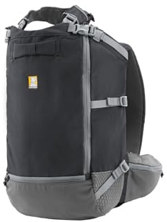 Ruffwear Hitch Hiker Hunderucksack-Tragetasche, Haustiertrage-Reisetasche, integriertes Geschirr und gepolsterte Gurte, atmungsaktiv und bequem, vollständig belüftet, Basalt Gray, XX-Small