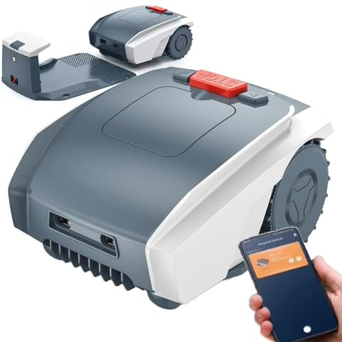 VNATWGOO Robot Tagliaerba, Tagliaerba Automatico Controllato da App, Tagliaerba Robotizzato Autocaricante, Area Prato Massima 1500 M