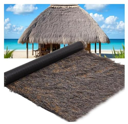 EPYBJYWQ Artificial Straw Mats Thatch Straw Roof Roll,Synthetic Thatch Roofing Bars,Pool,Garden,Zero Maintenance Decor Grass,Artificial Palm Thatch for Patio Covers(1 * 5m)