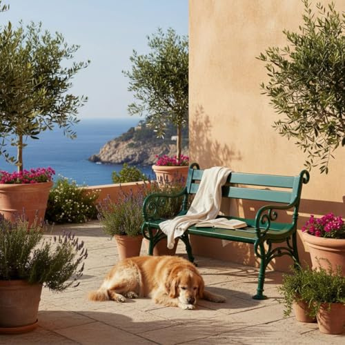 PROREGAL Gartenbank Curacao | 2-Sitzer | Grün | HxBxT 85x115x60cm | Witterungs- & UV-beständiger Kunststoff | Parkbank Sitzbank Außenbereich Garten Balkon Terrasse