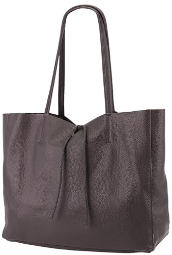 SH Leder ® Damen Echt Rindleder Shopper in Querformat mit Innentasche in vielen Farben Schultertasche Henkeltasche 30x37cm Maja G514
