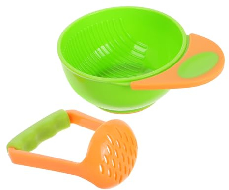 VICASKY Food Supplement Grinding Bowl Manual Mincer for Weaning Essentials Boy Girl Feeding Set Masher and Strainer Bowl for Fruits Vegetables